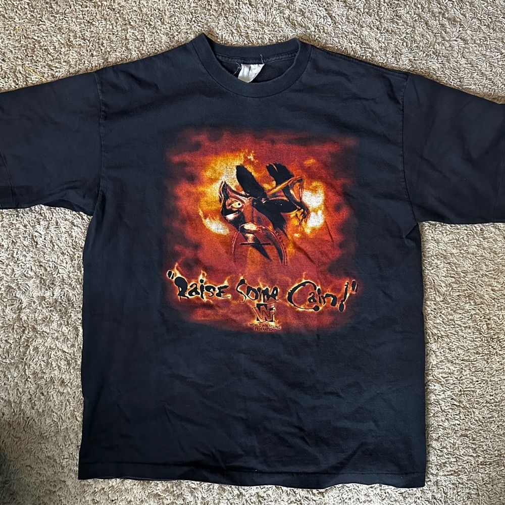 WWF Kane Raise Some Cain Debut shirt Rare